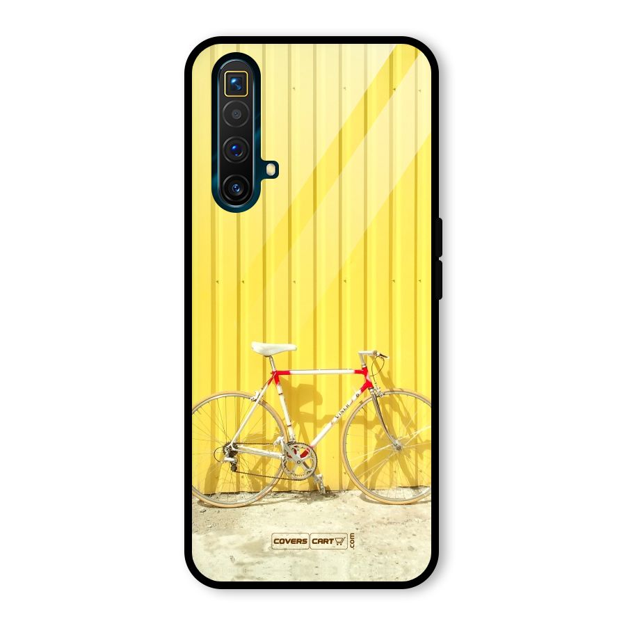 Yellow Cycle Classic Glass Back Case for Realme X3 SuperZoom