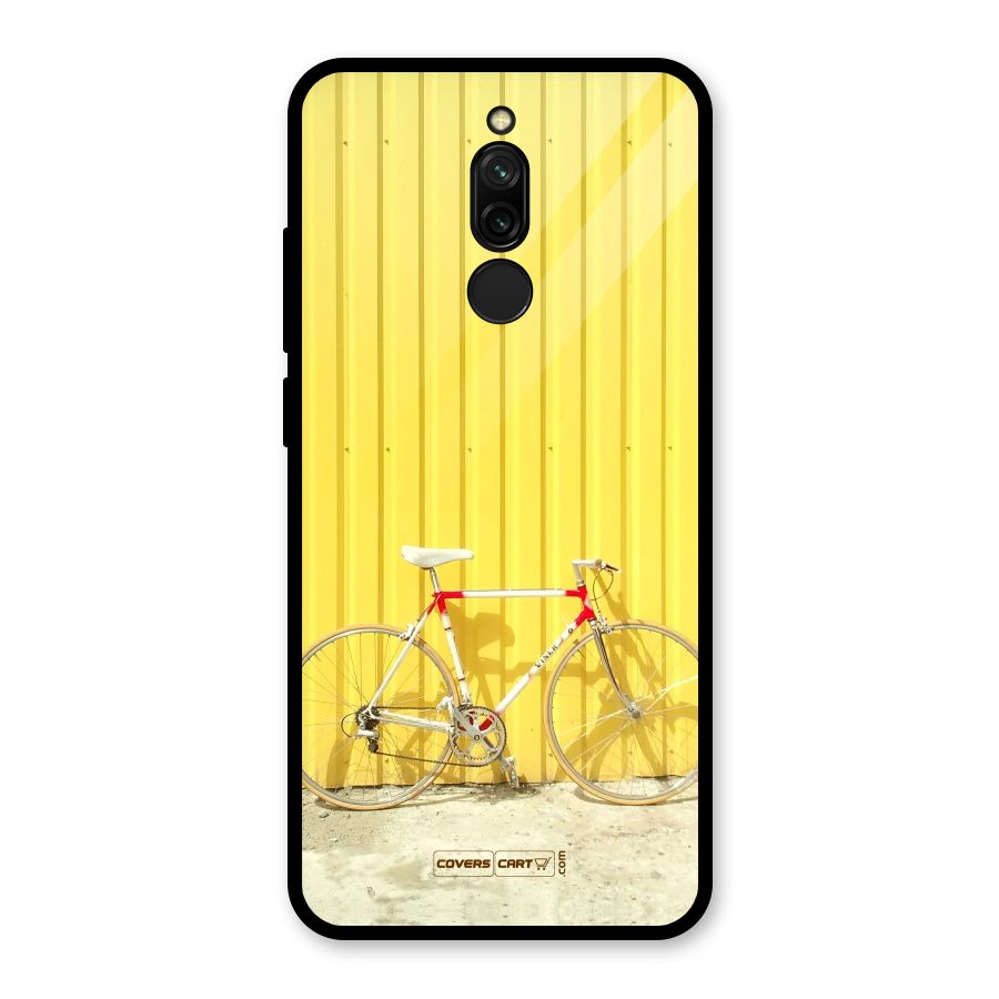 Yellow Cycle Classic Glass Back Case for Redmi 8