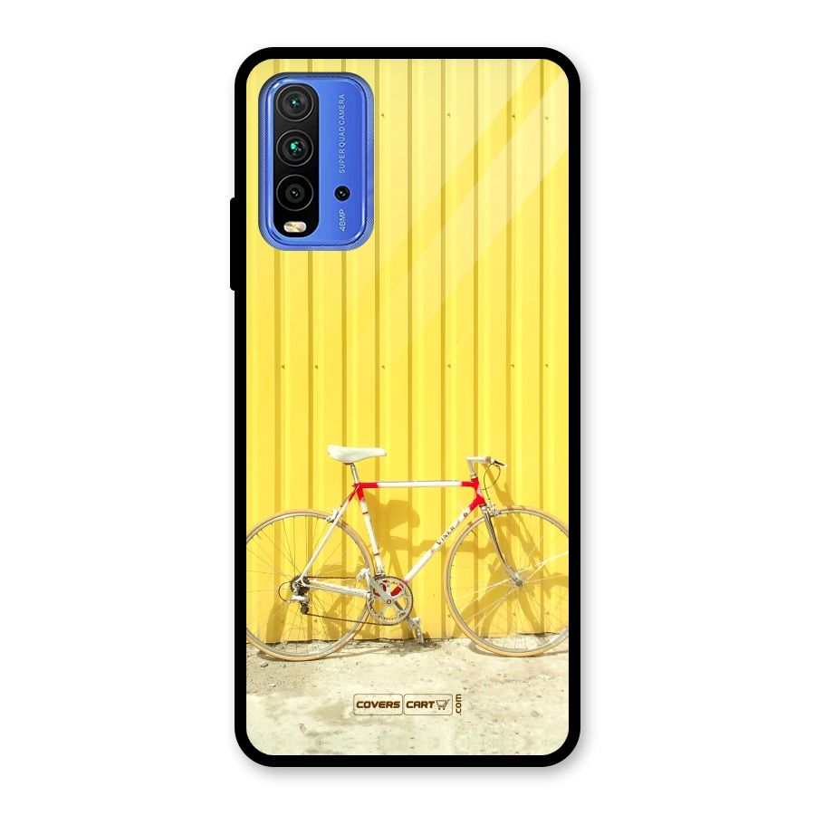 Yellow Cycle Classic Glass Back Case for Redmi 9 Power