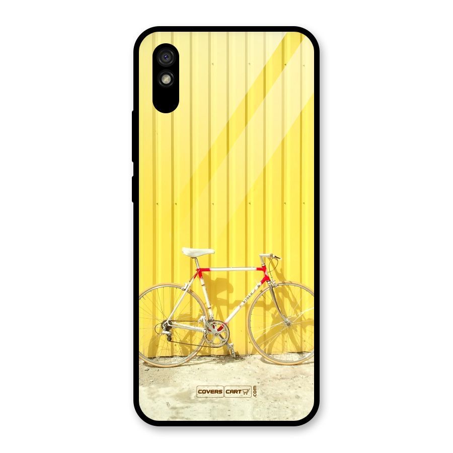 Yellow Cycle Classic Glass Back Case for Redmi 9i