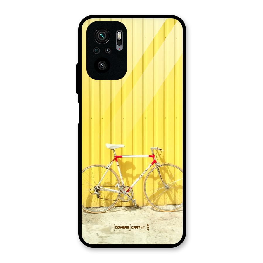 Yellow Cycle Classic Glass Back Case for Redmi Note 10S