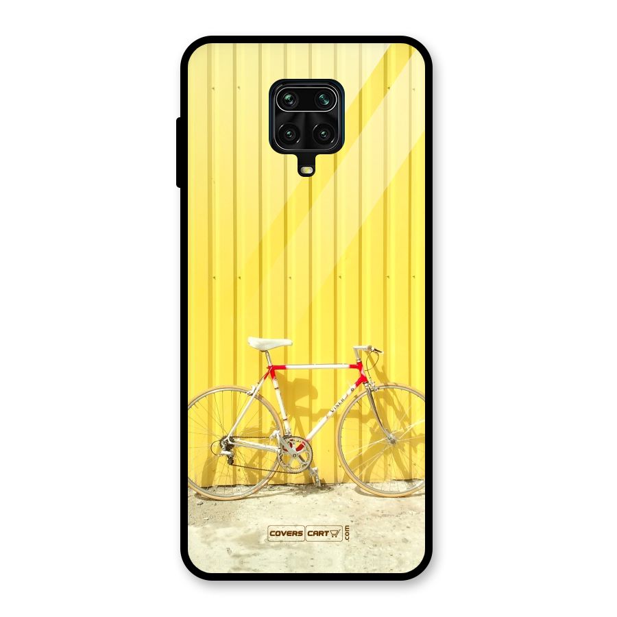 Yellow Cycle Classic Glass Back Case for Redmi Note 10 Lite