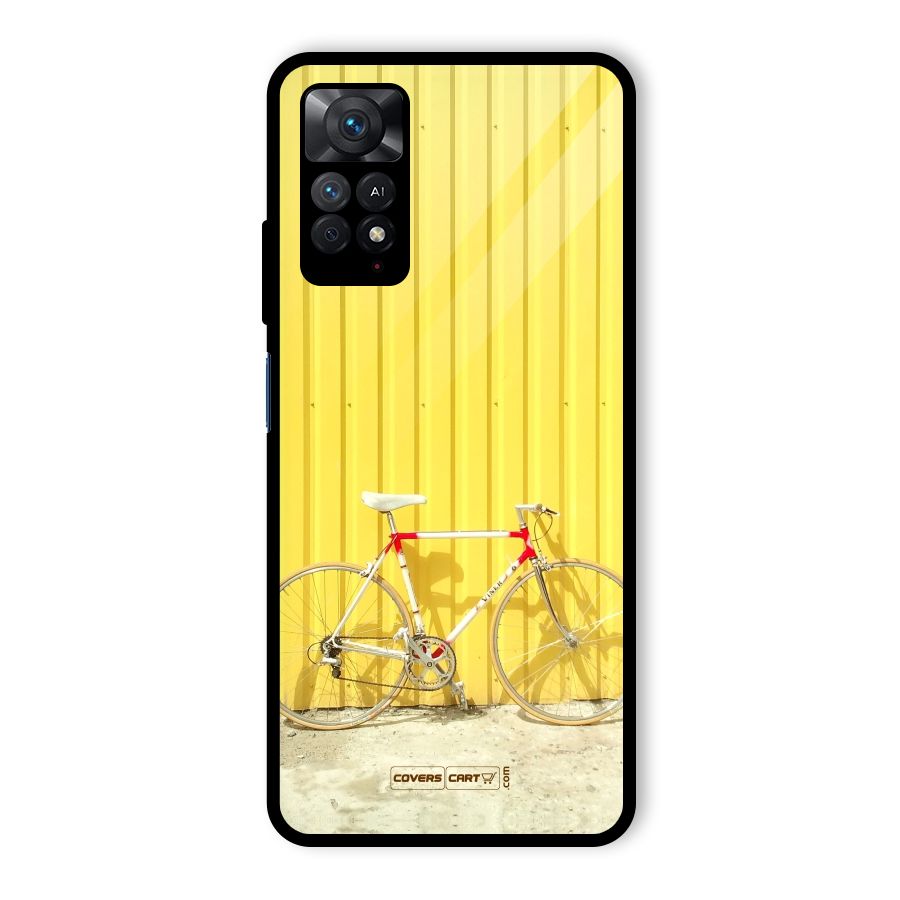 Yellow Cycle Classic Glass Back Case for Redmi Note 11 Pro