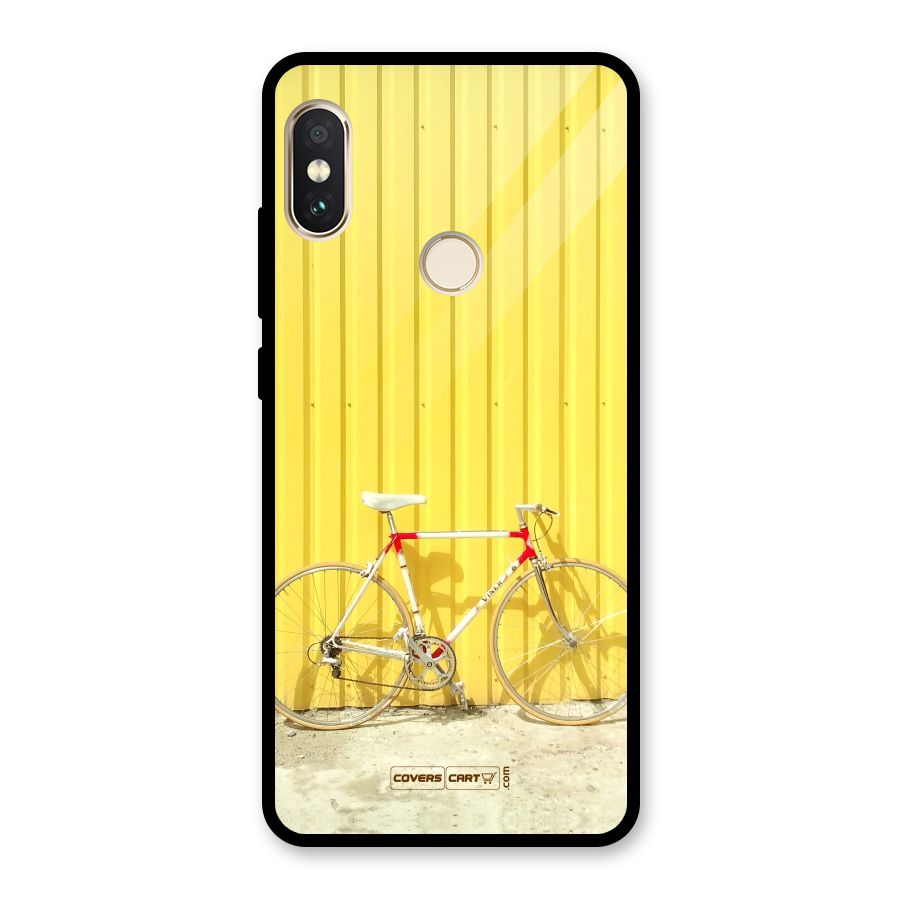 Yellow Cycle Classic Glass Back Case for Redmi Note 5 Pro
