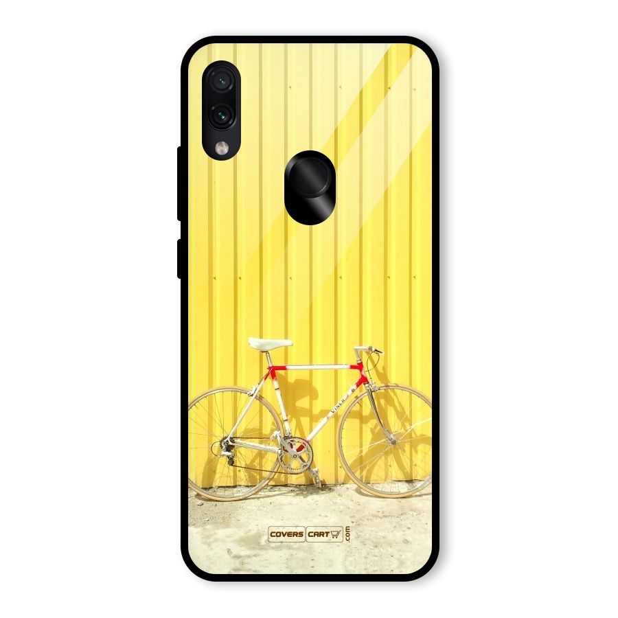 Yellow Cycle Classic Glass Back Case for Redmi Note 7