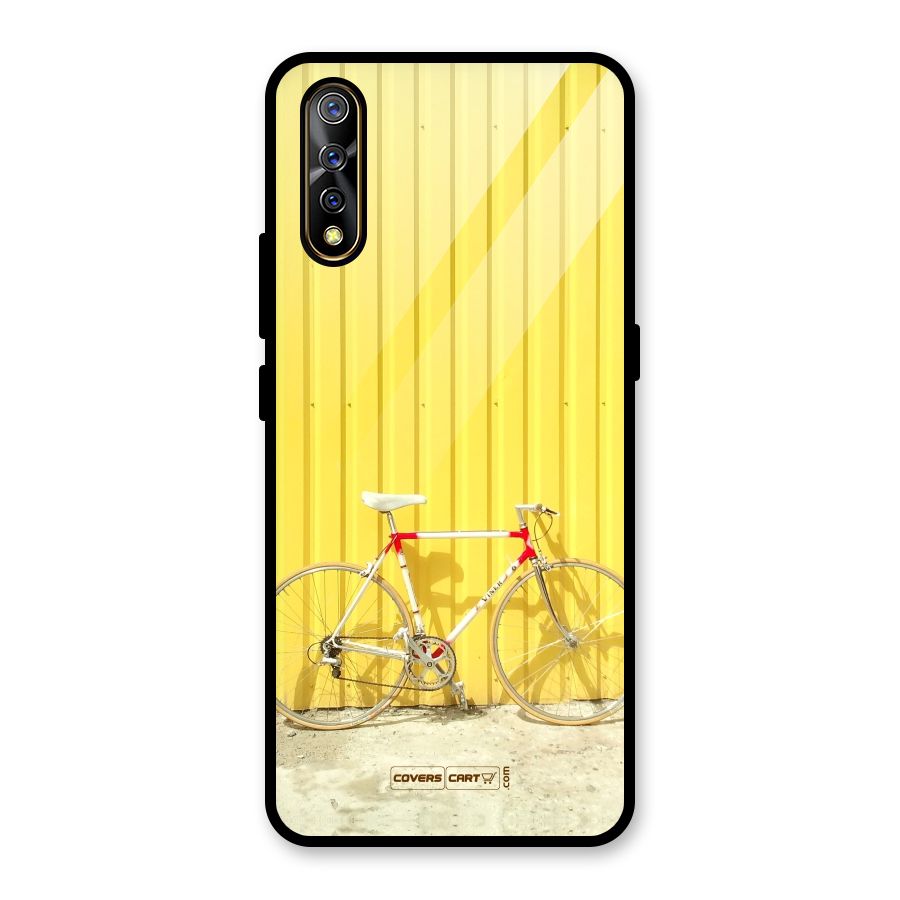 Yellow Cycle Classic Glass Back Case for Vivo S1