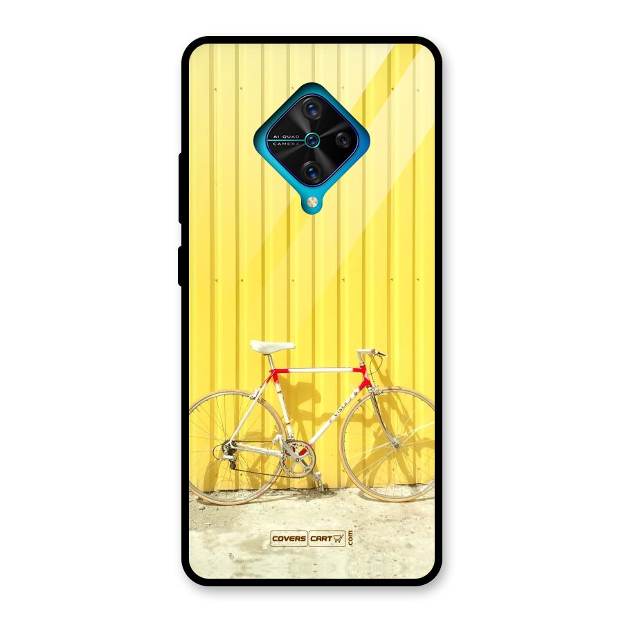 Yellow Cycle Classic Glass Back Case for Vivo S1 Pro
