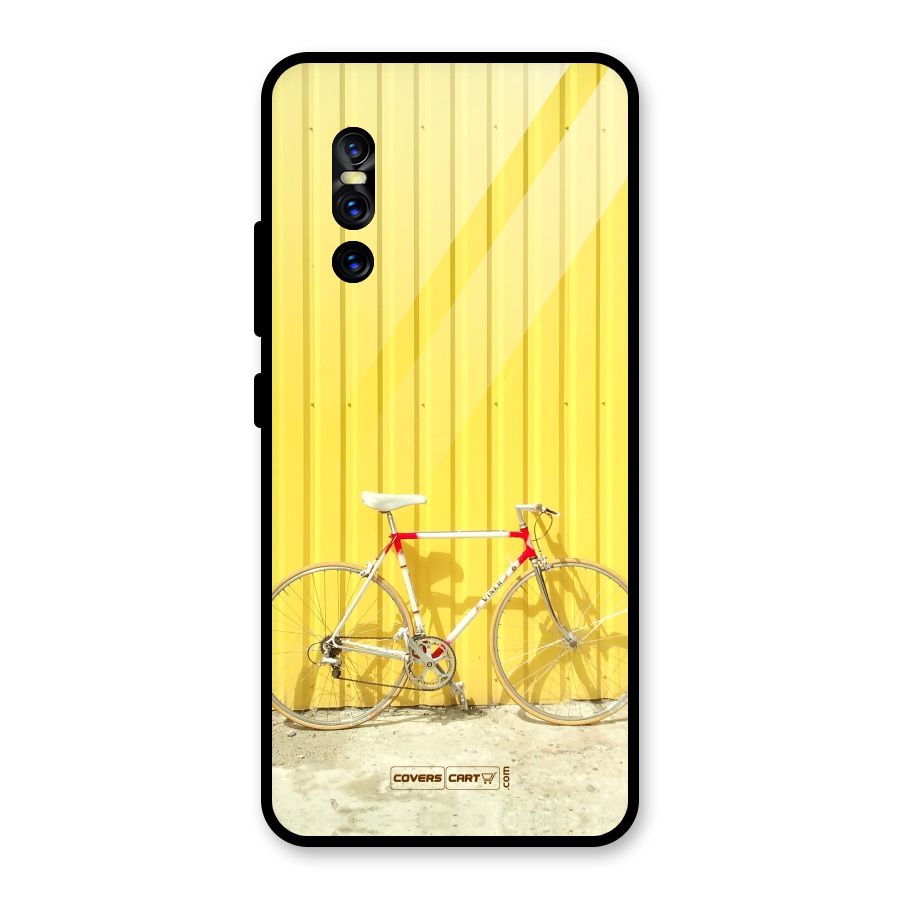 Yellow Cycle Classic Glass Back Case for Vivo V15 Pro