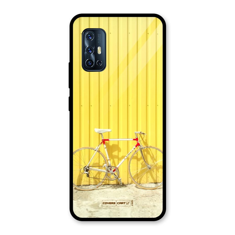 Yellow Cycle Classic Glass Back Case for Vivo V17