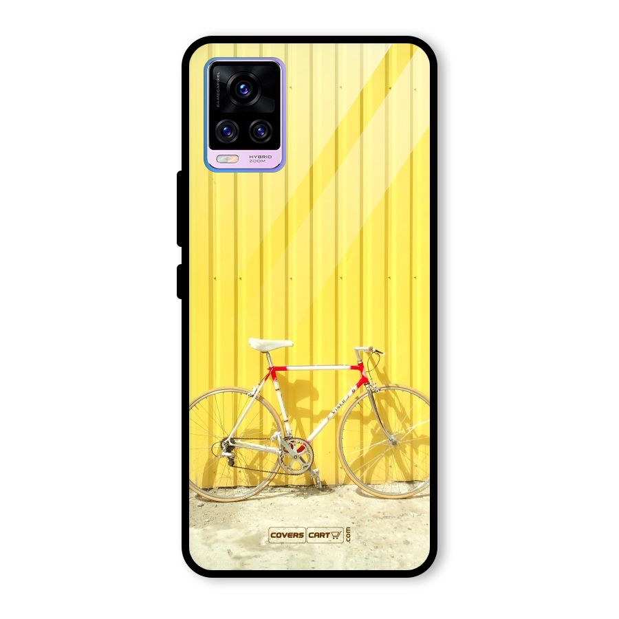Yellow Cycle Classic Glass Back Case for Vivo V20 Pro