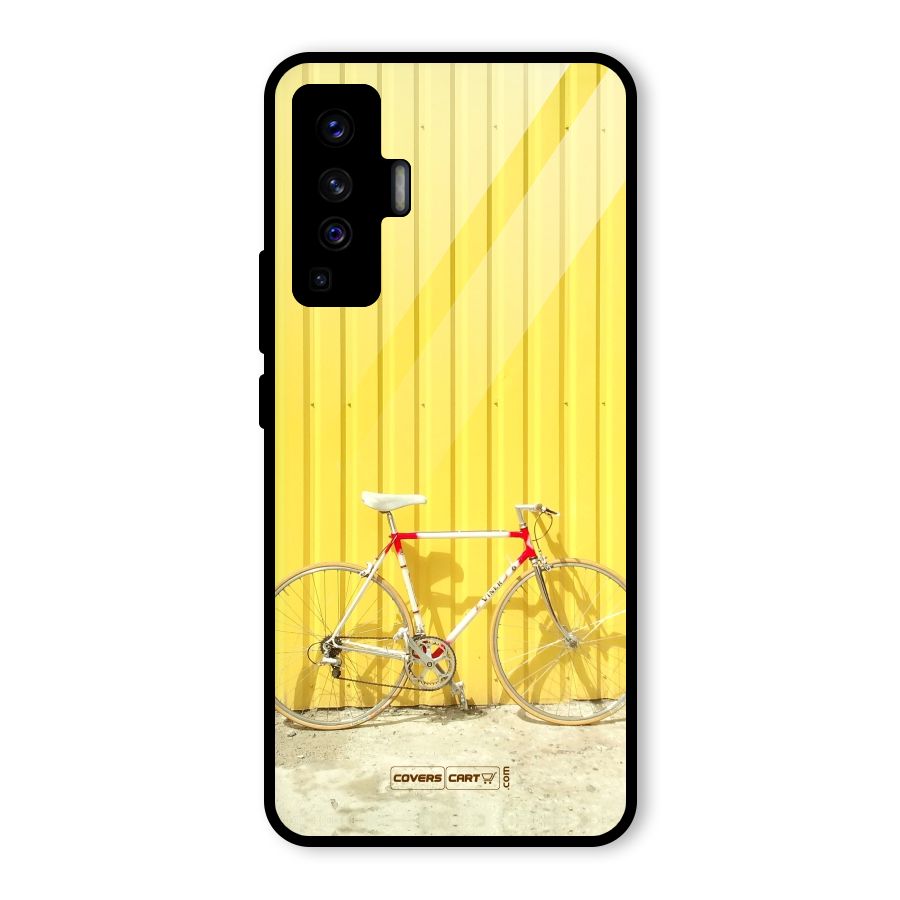 Yellow Cycle Classic Glass Back Case for Vivo X50