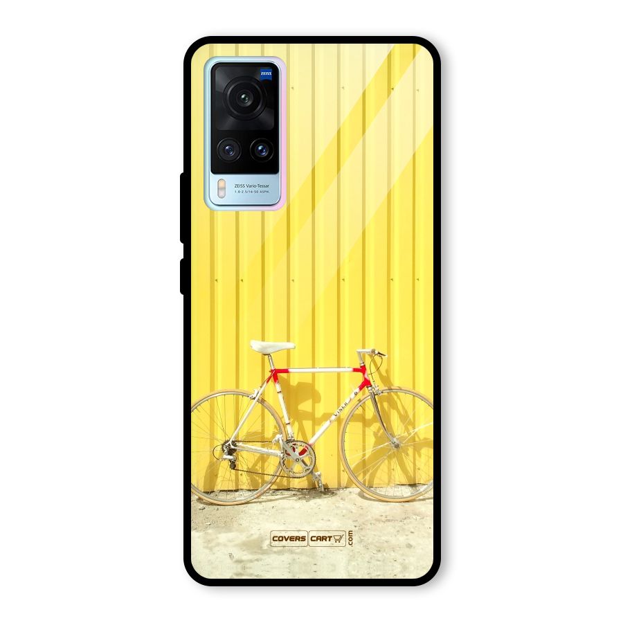Yellow Cycle Classic Glass Back Case for Vivo X60