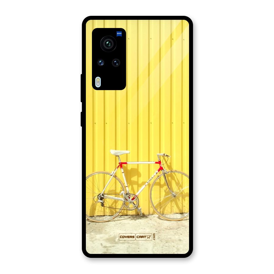 Yellow Cycle Classic Glass Back Case for Vivo X60 Pro