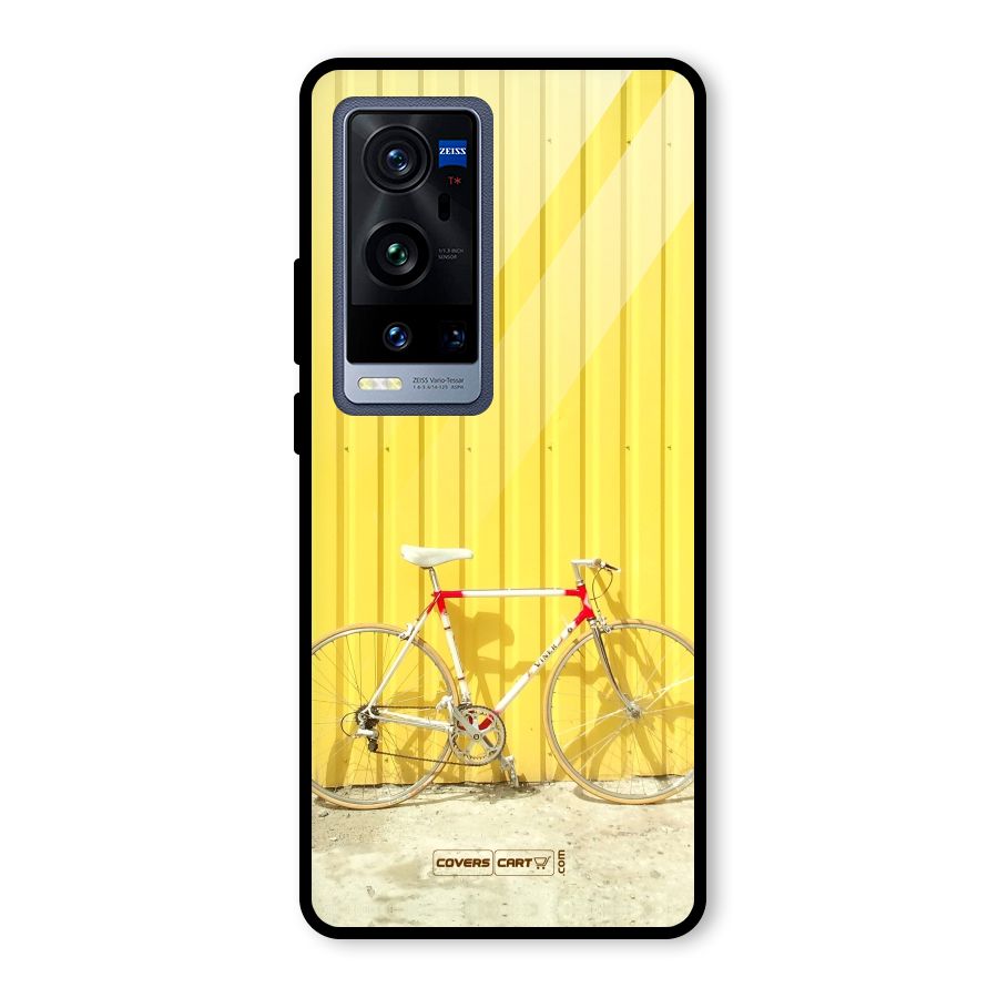 Yellow Cycle Classic Glass Back Case for Vivo X60 Pro Plus