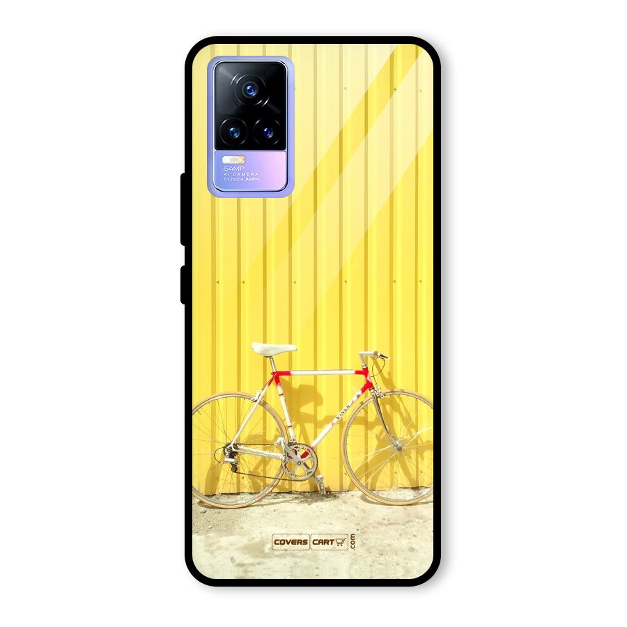 Yellow Cycle Classic Glass Back Case for Vivo Y73