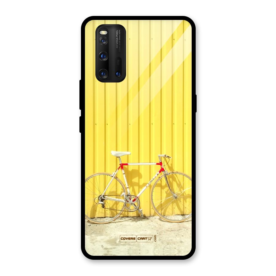 Yellow Cycle Classic Glass Back Case for Vivo iQOO 3