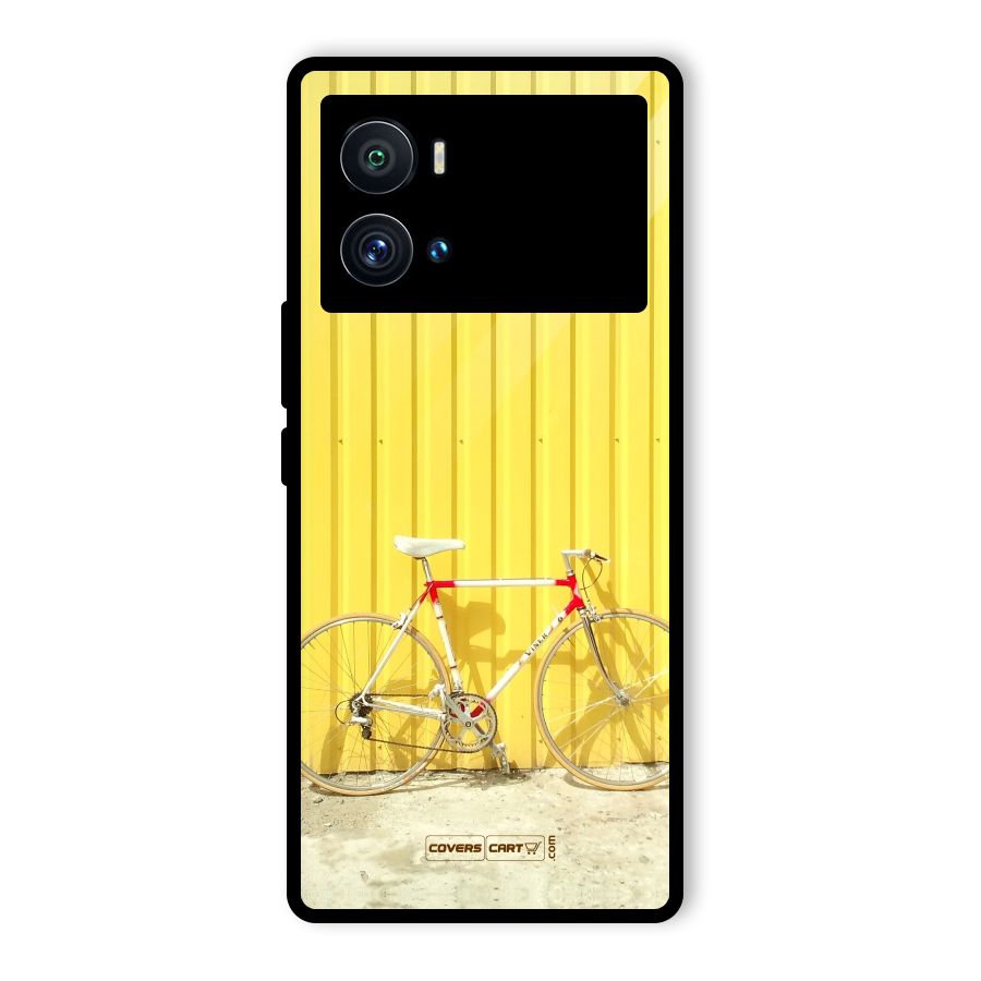 Yellow Cycle Classic Glass Back Case for Vivo iQOO 9 Pro