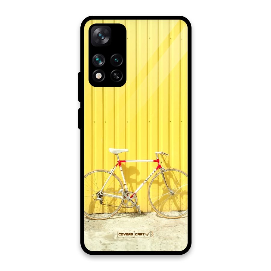 Yellow Cycle Classic Glass Back Case for Xiaomi 11i HyperCharge 5G
