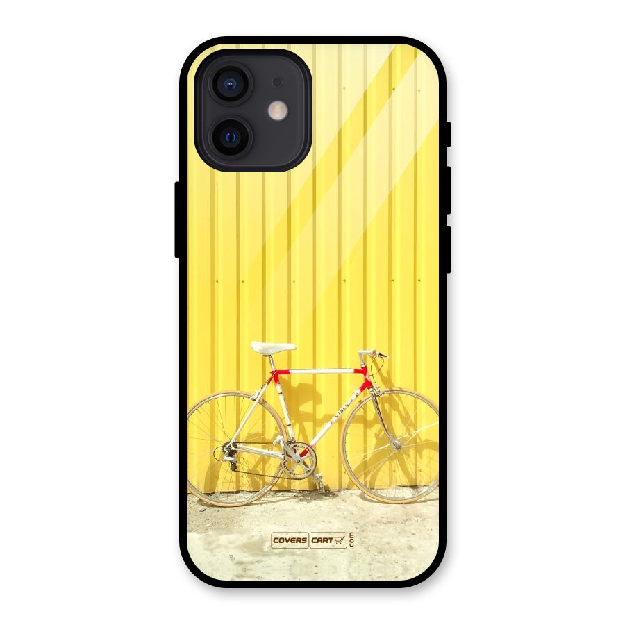 Yellow Cycle Classic Glass Back Case for iPhone 12
