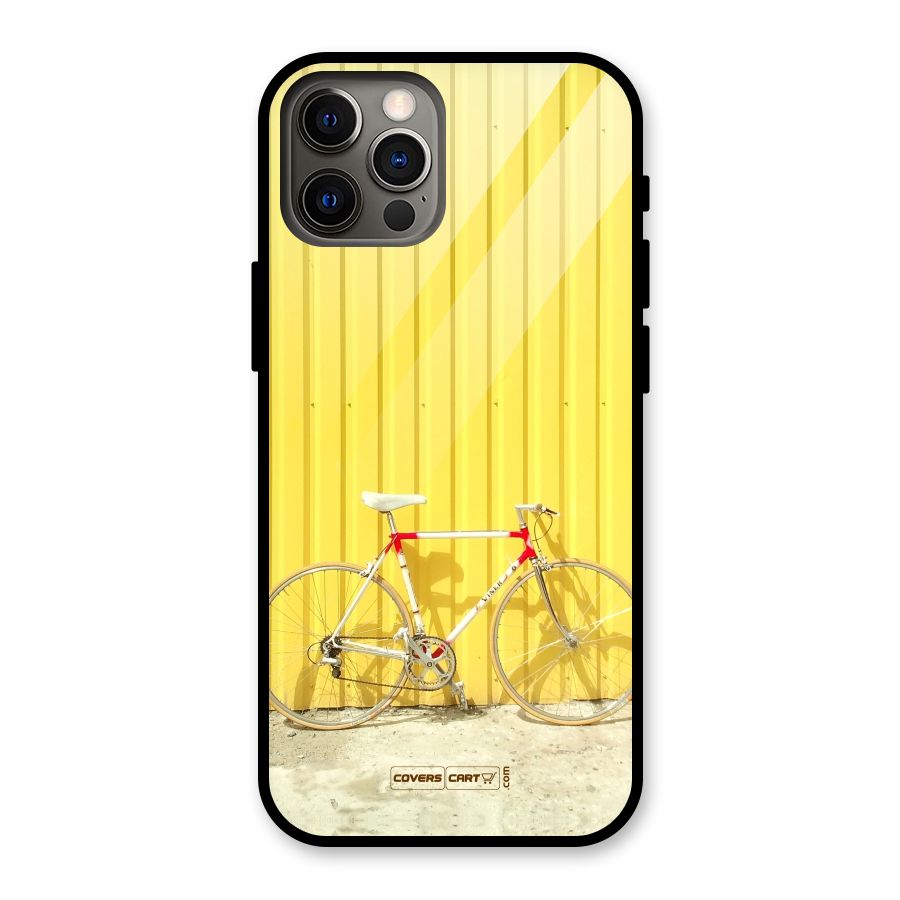 Yellow Cycle Classic Glass Back Case for iPhone 12 Pro