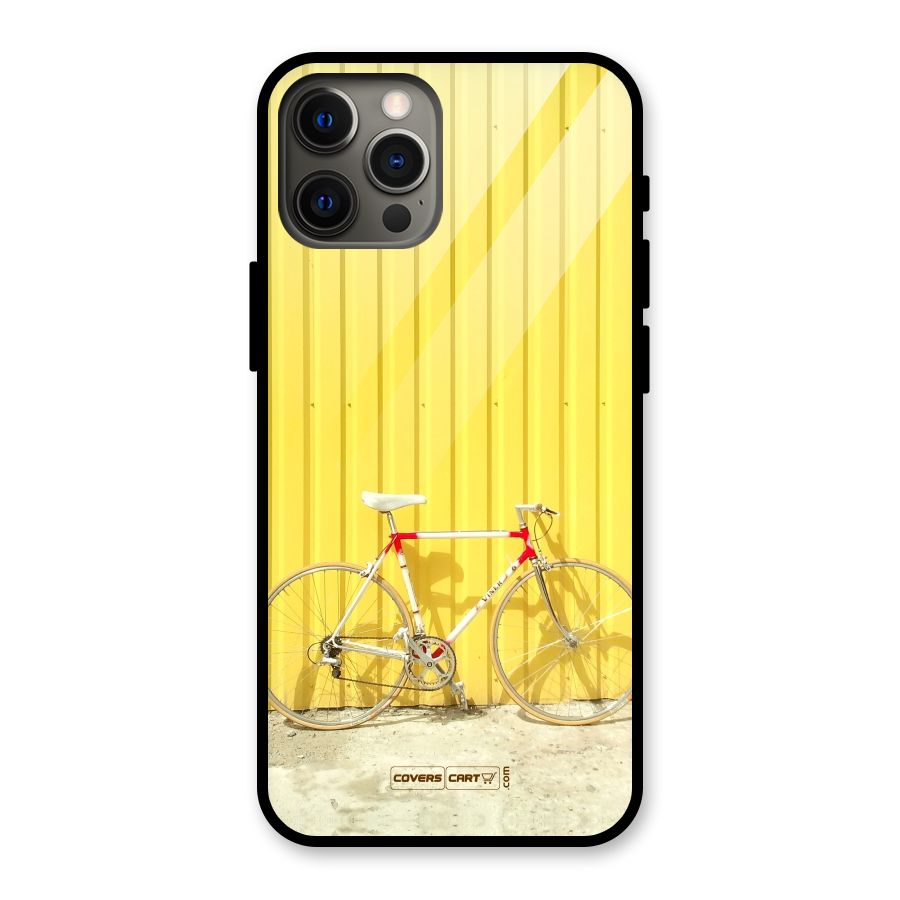 Yellow Cycle Classic Glass Back Case for iPhone 12 Pro Max