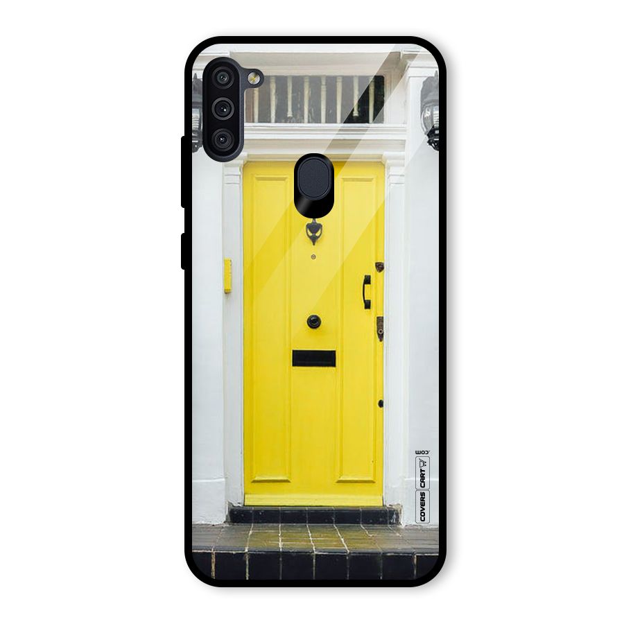 Yellow Door Glass Back Case for Galaxy M11