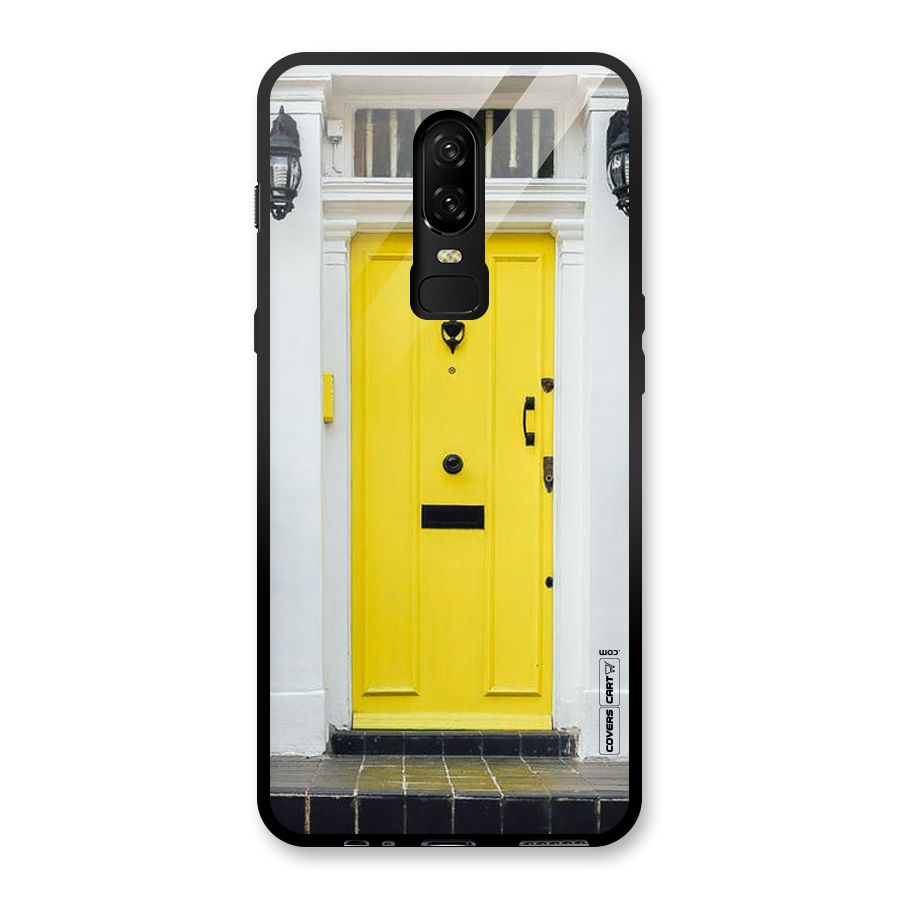 Yellow Door Glass Back Case for OnePlus 6