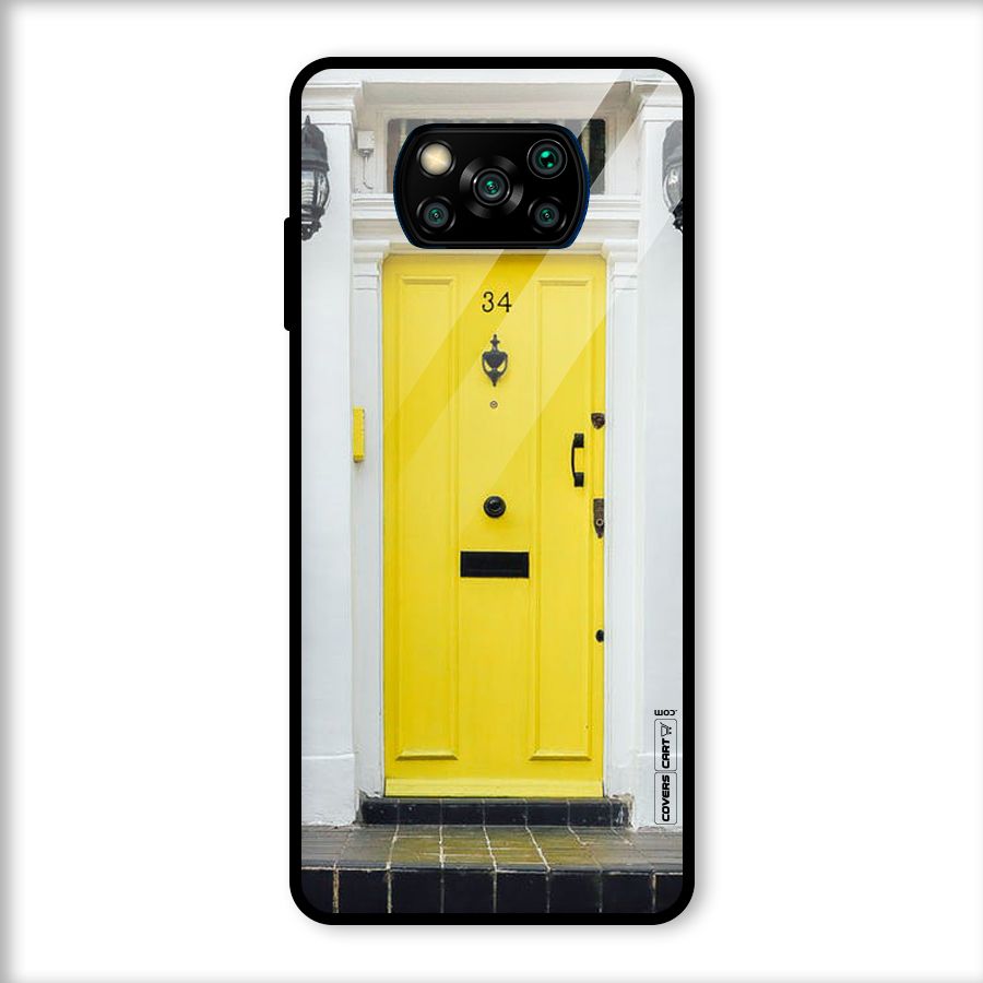Yellow Door Glass Back Case for Poco X3
