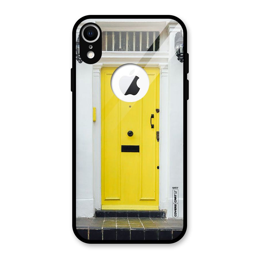 Yellow Door Glass Back Case for iPhone XR Logo Cut