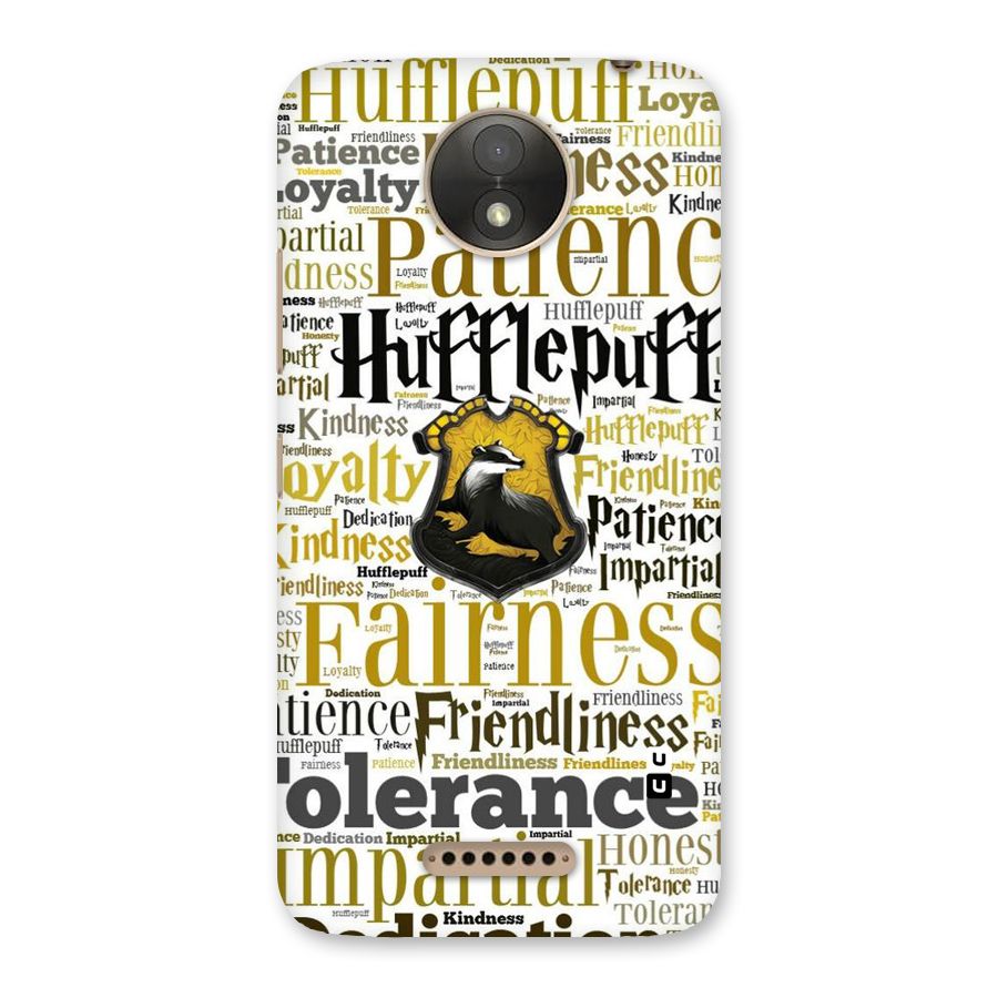 Yellow Fairness Back Case for Moto C Plus