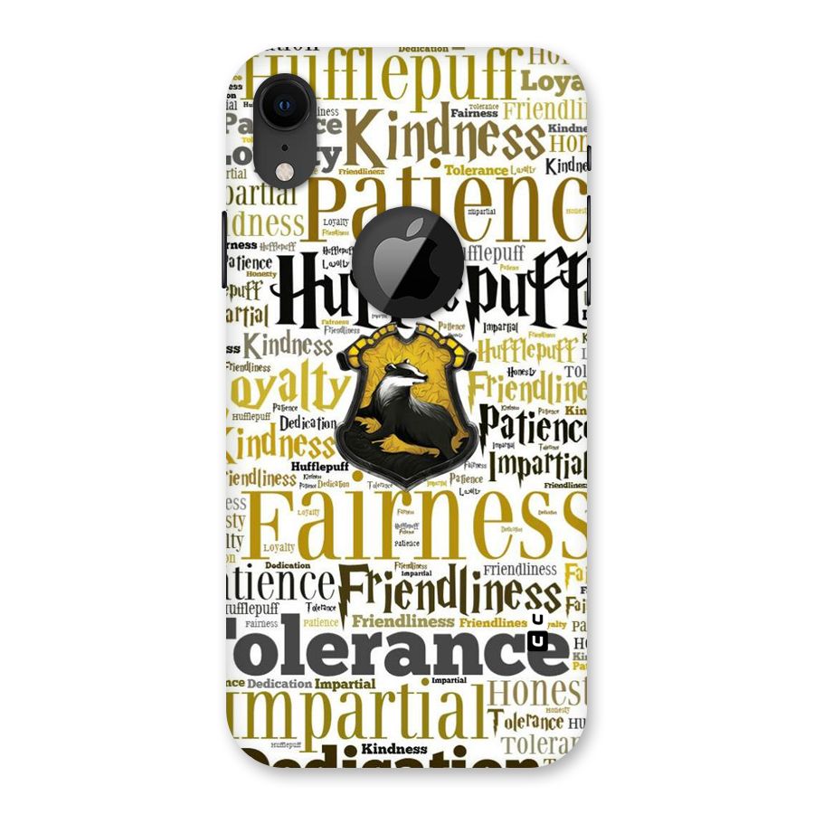 Yellow Fairness Back Case for iPhone XR Logo Cut