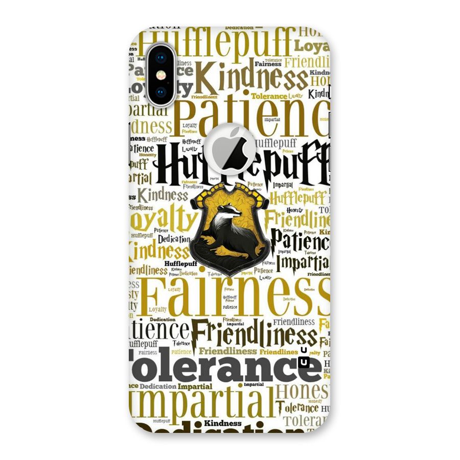 Yellow Fairness Back Case for iPhone X Logo Cut