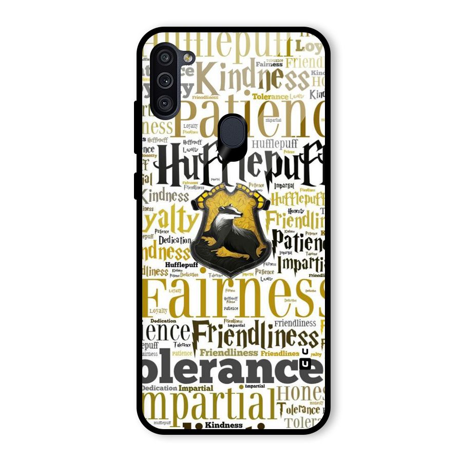Yellow Fairness Glass Back Case for Galaxy M11