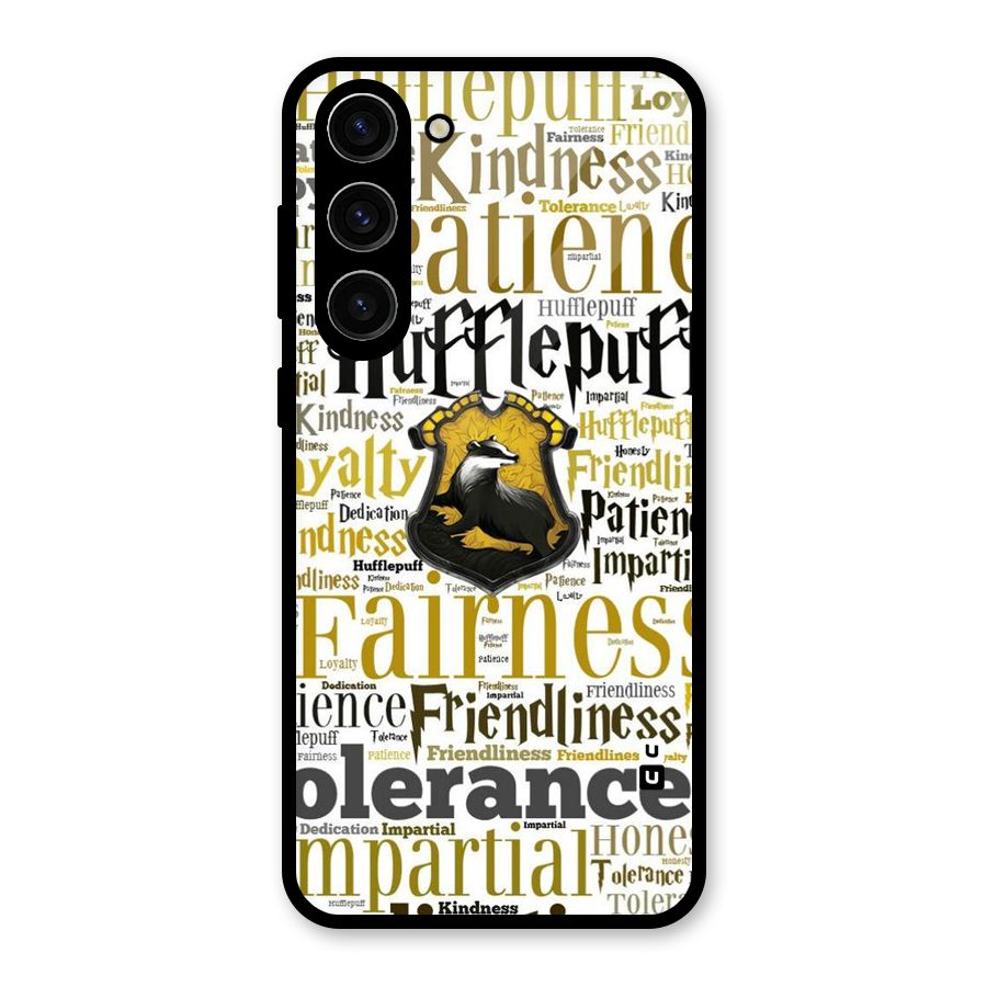 Yellow Fairness Glass Back Case for Galaxy S23 Plus