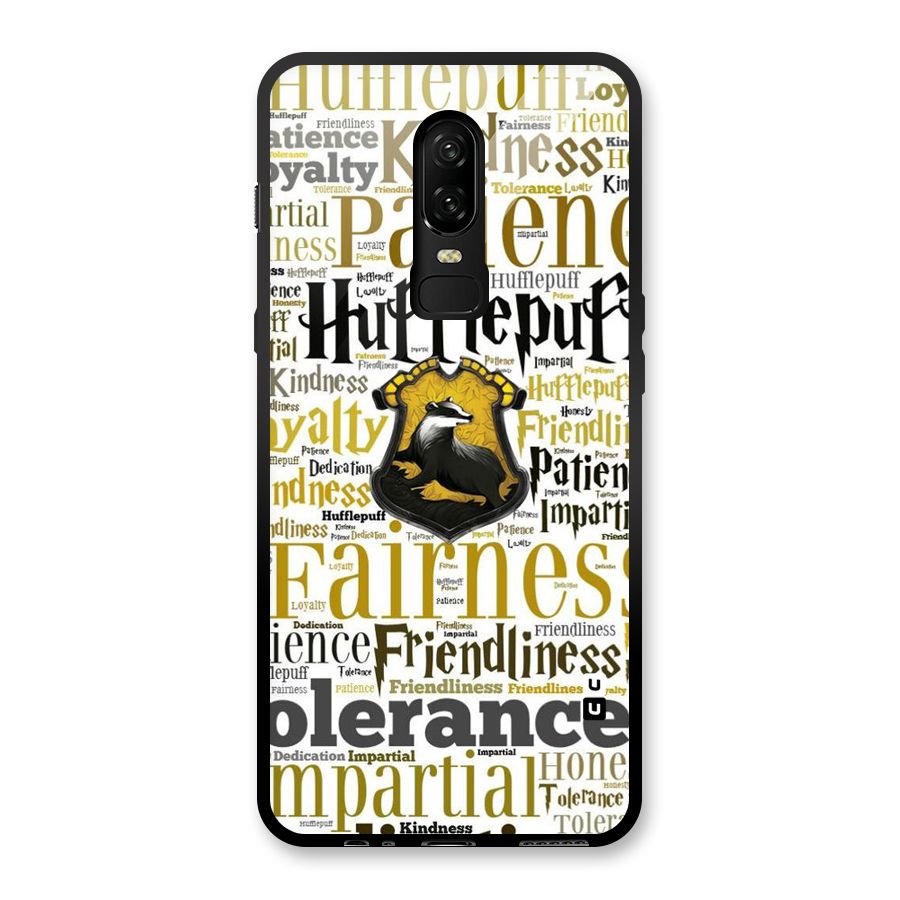 Yellow Fairness Glass Back Case for OnePlus 6