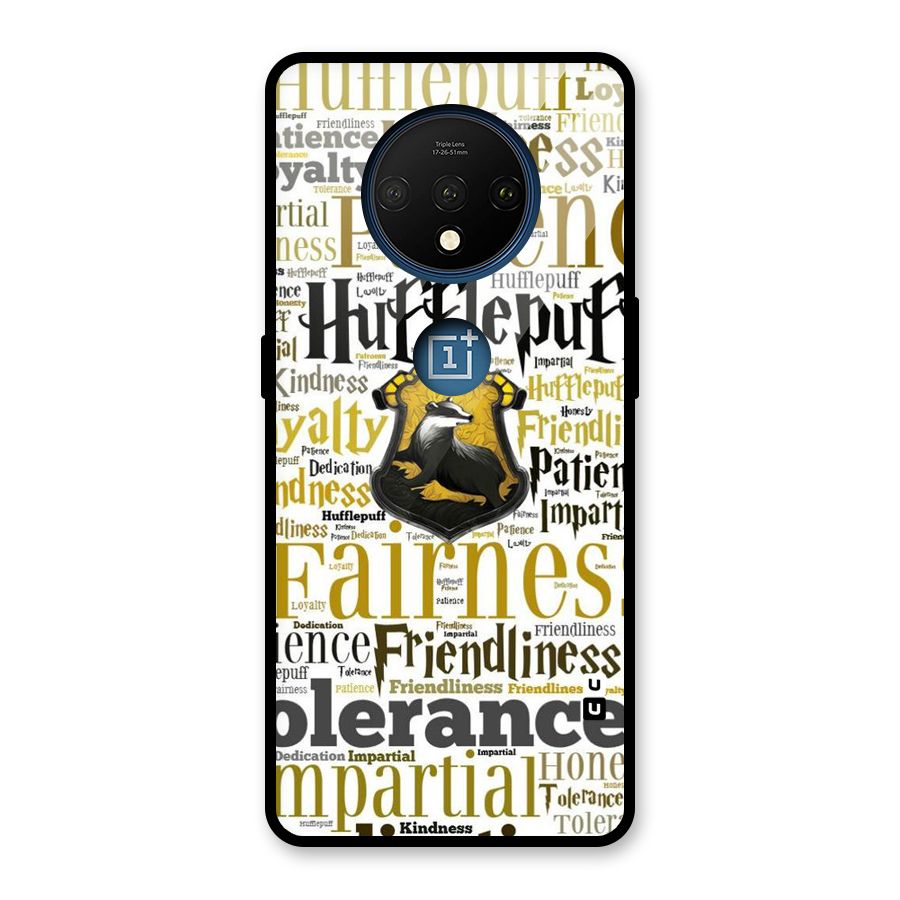 Yellow Fairness Glass Back Case for OnePlus 7T