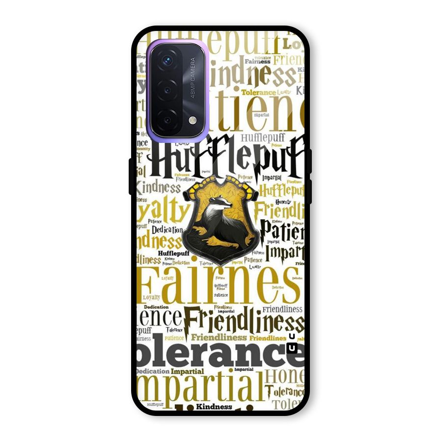 Yellow Fairness Glass Back Case for Oppo A74 5G