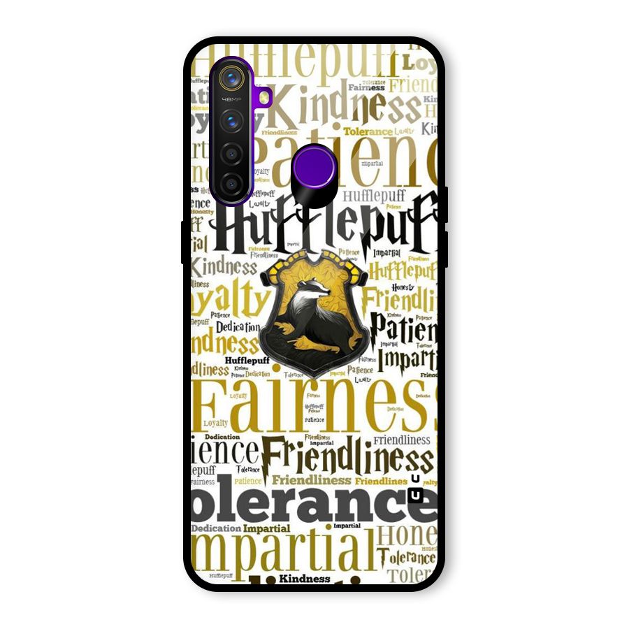 Yellow Fairness Glass Back Case for Realme 5 Pro