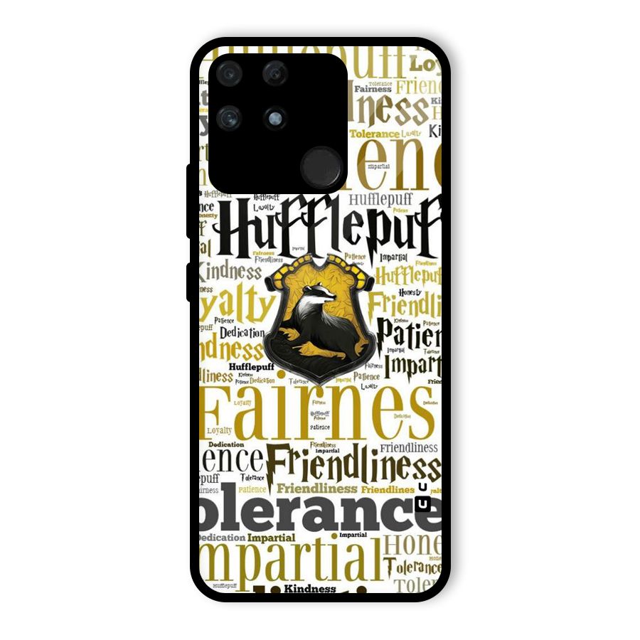 Yellow Fairness Glass Back Case for Realme Narzo 50A