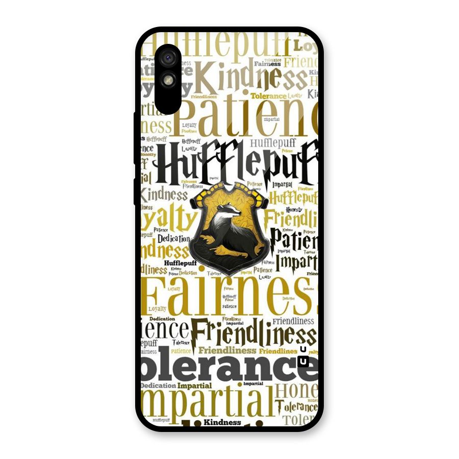 Yellow Fairness Glass Back Case for Redmi 9i