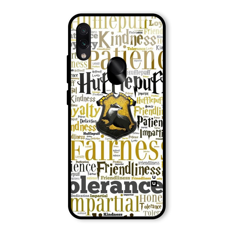 Yellow Fairness Glass Back Case for Redmi Note 7 Pro