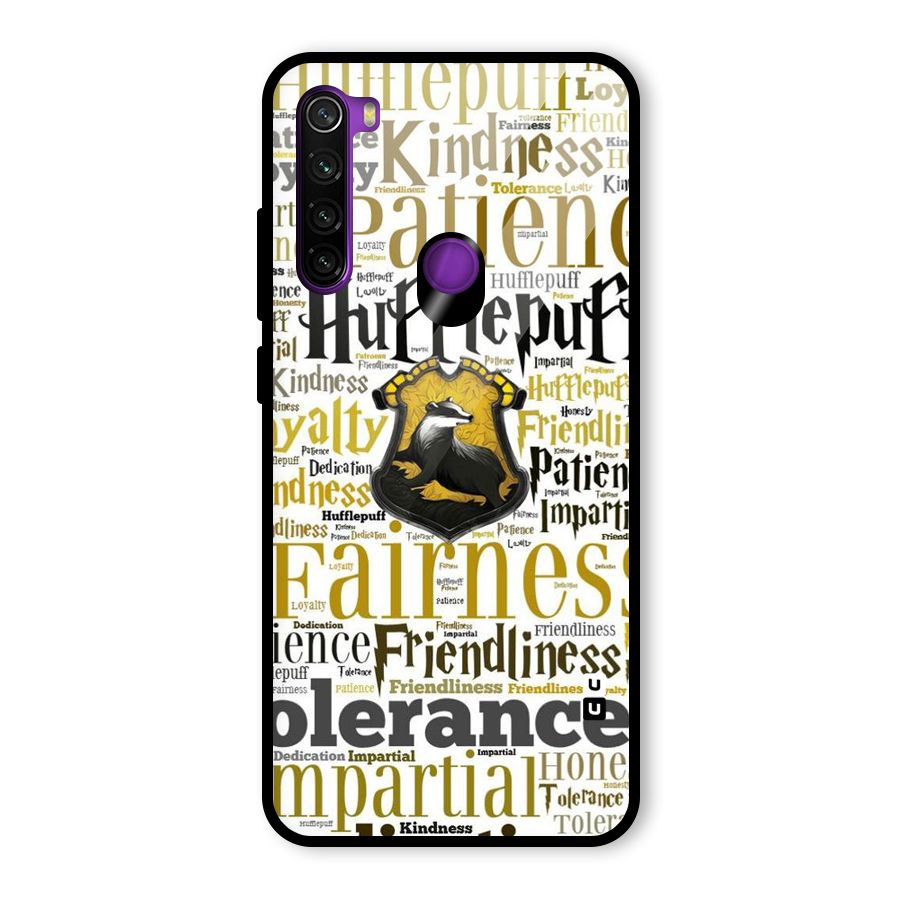 Yellow Fairness Glass Back Case for Redmi Note 8