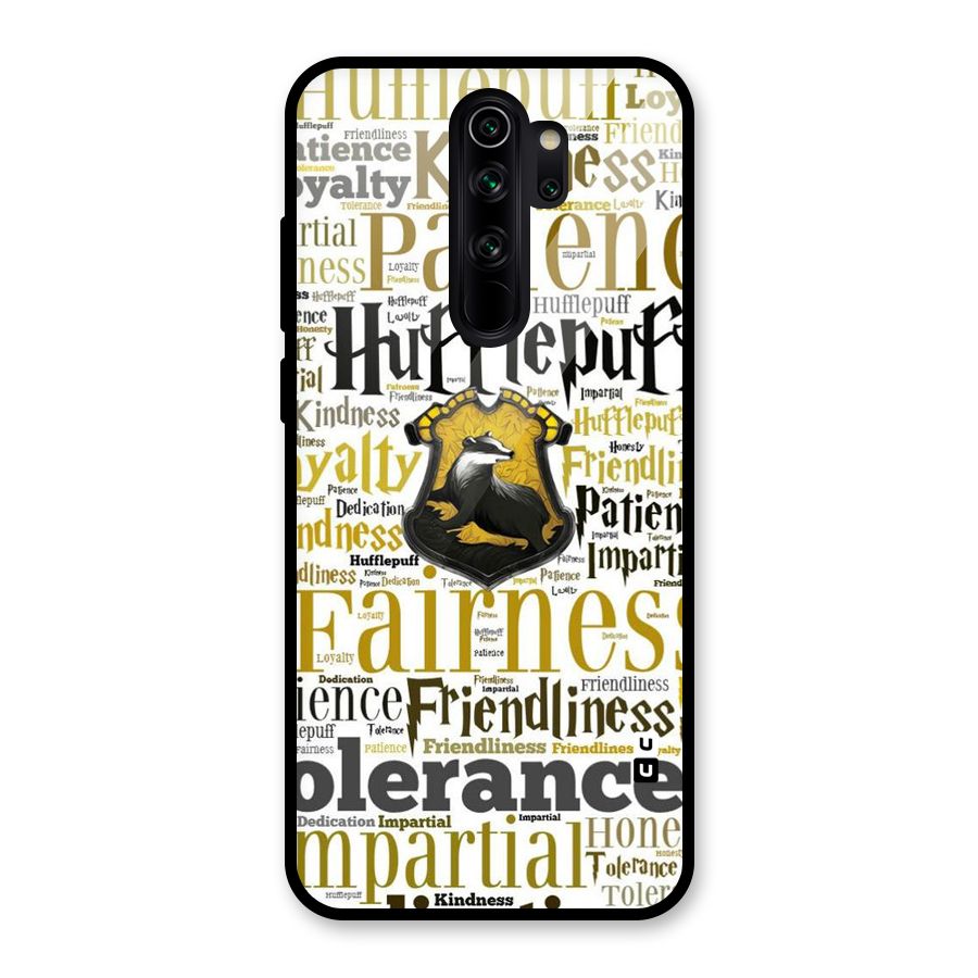 Yellow Fairness Glass Back Case for Redmi Note 8 Pro