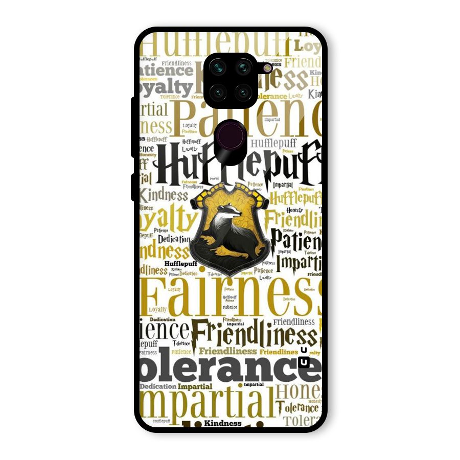 Yellow Fairness Glass Back Case for Redmi Note 9