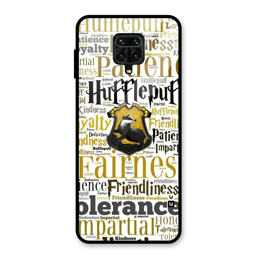 Yellow Fairness Glass Back Case for Redmi Note 9 Pro