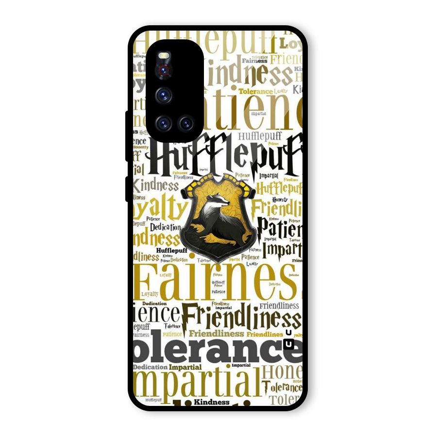 Yellow Fairness Glass Back Case for Vivo V19