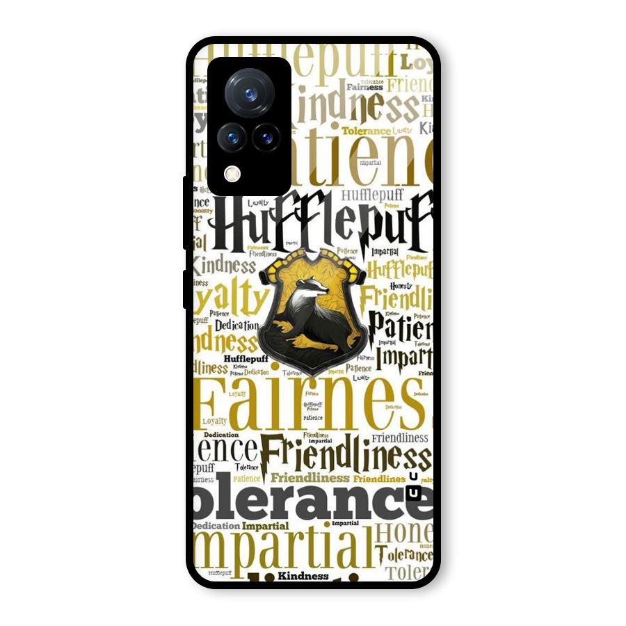 Yellow Fairness Glass Back Case for Vivo V21 5G