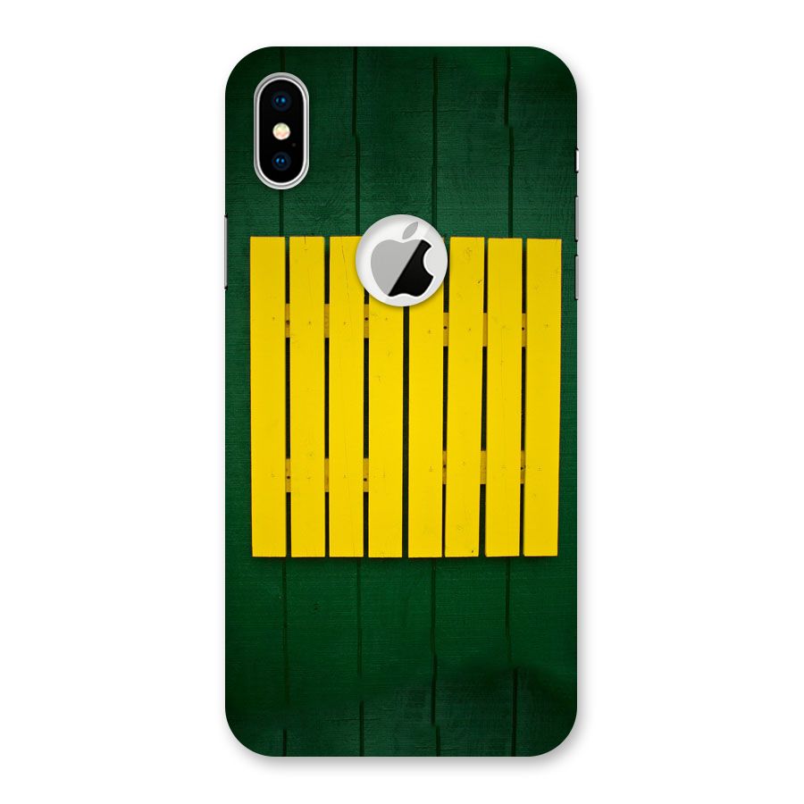 Yellow Fence Back Case for iPhone XS Logo Cut