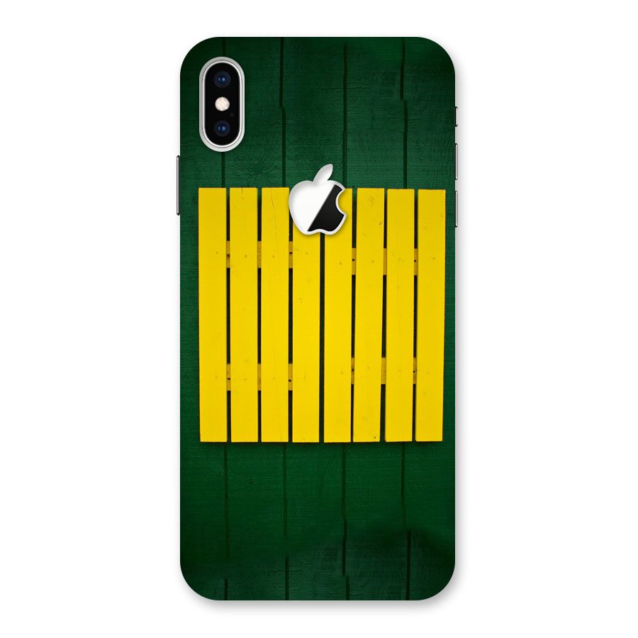 Yellow Fence Back Case for iPhone XS Max Apple Cut