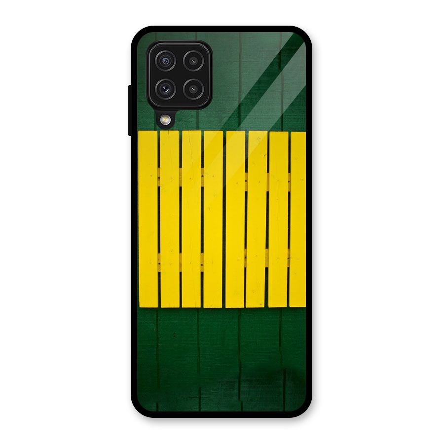 Yellow Fence Glass Back Case for Galaxy A22 4G